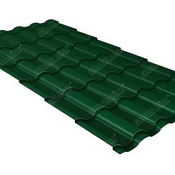 Металлочерепица кантри 0,5 Qlite RAL 6005