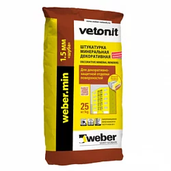 Декоративная известково-цементная штукатурка weber.min (под окраску)