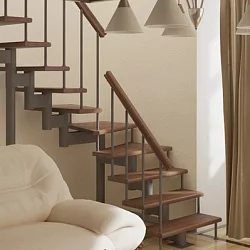 Модульная лестница Фаворит  поворот на 90 градусов